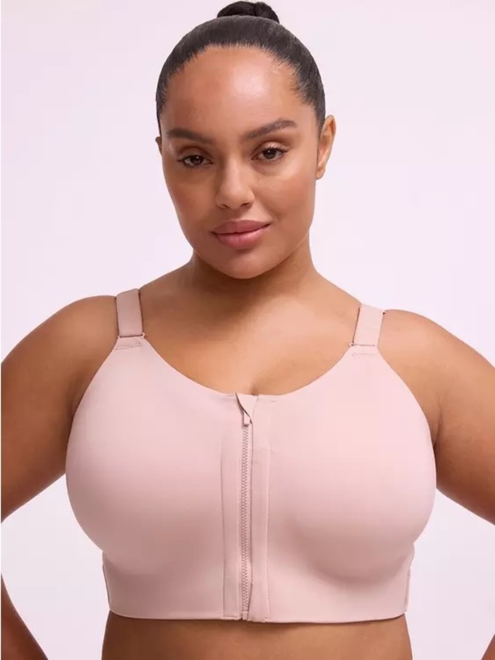 Torrid tan Front-Zip Sports Bra
